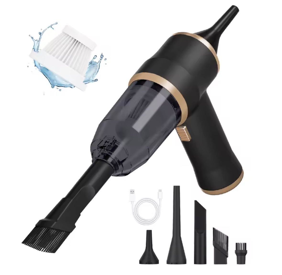 Aspirateur de Voiture Sans Fil 9000Pa - Mini Aspirateur Portable USB