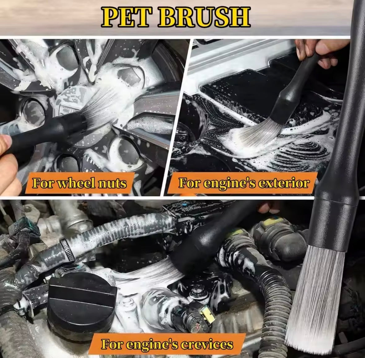 Kit 5 Brosses de Nettoyage Intérieur Voiture