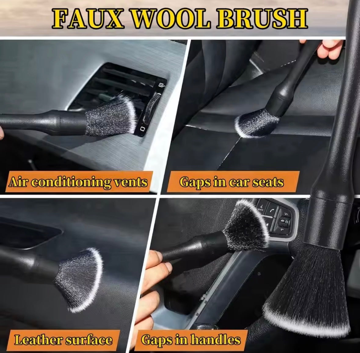 Kit 5 Brosses de Nettoyage Intérieur Voiture