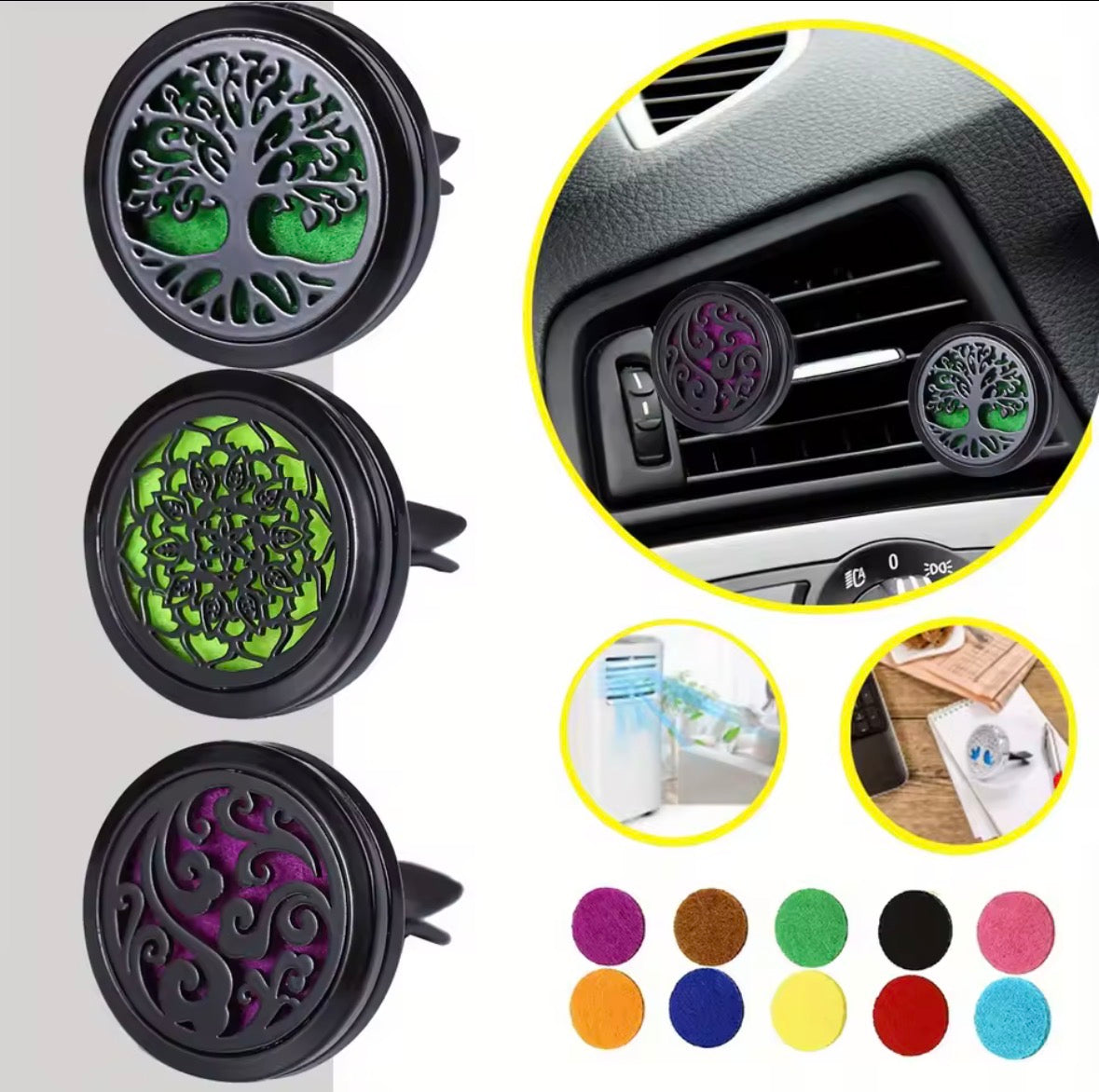 Diffuseur de Parfum Voiture Rechargeable - Clip Ventilation
